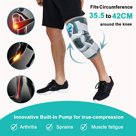 Inflatable Knee Brace with Built-in Pump