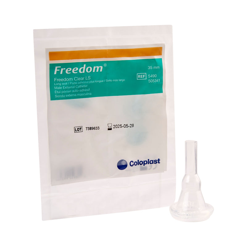 Load image into Gallery viewer, Coloplast Freedom Clear Long Seal Self-Adhering Male External Catheter, 35 mm