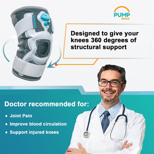 Inflatable Knee Brace with Built-in Pump