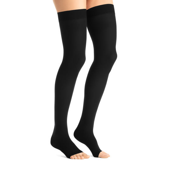 Load image into Gallery viewer, JOBST Women's Opaque Thigh High Dot 15-20 mmHg Open Toe