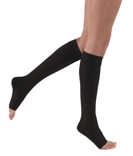 Load image into Gallery viewer, JOBST Relief Compression Stockings 20-30 mmHg Petite Knee High Silicone Dot Band Open Toe
