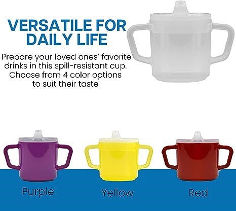 Convalescent No Spill Cup by LIBERTY Assistive - 8 Ounce Spill Proof Cup -  Features Small Air Inlet Hole to Regulate Flow of Liquid - Ideal for  Drinking While Lying in Bed