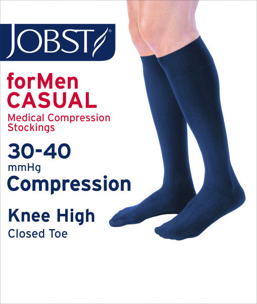 Load image into Gallery viewer, JOBST forMen Casual 30-40mmHg Knee High Socks