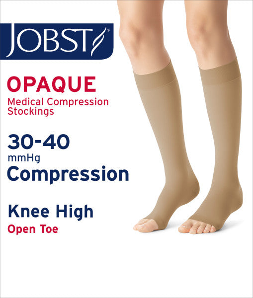 Load image into Gallery viewer, JOBST Women's Opaque Petite Knee High Knee High 30-40 mmHg Open Toe