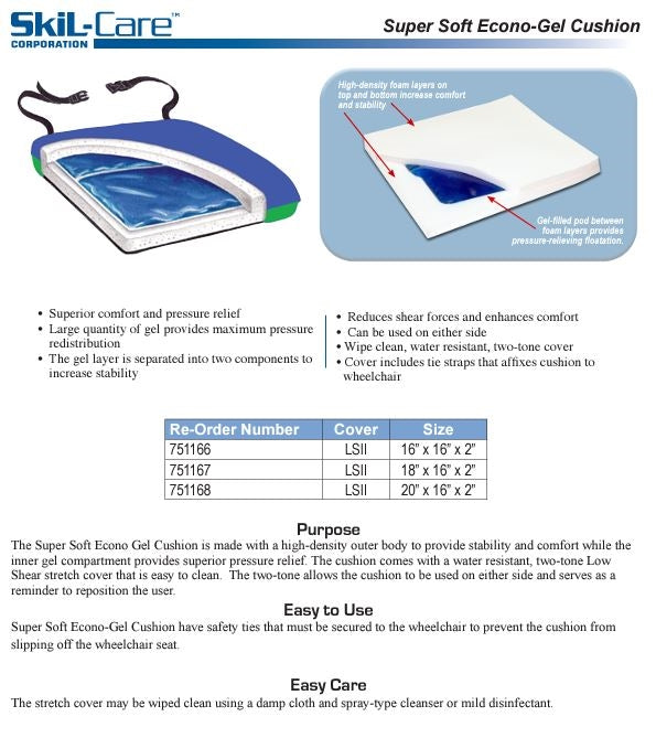 Load image into Gallery viewer, SkiL-Care Super Soft Econo-Gel Cushion w/LSII Cover