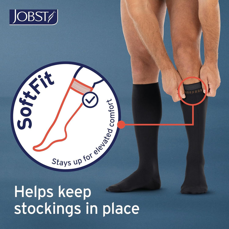 Load image into Gallery viewer, JOBST forMen Knee High Compression Socks 30-40 mmHg - SoftFit Band - Closed Toe