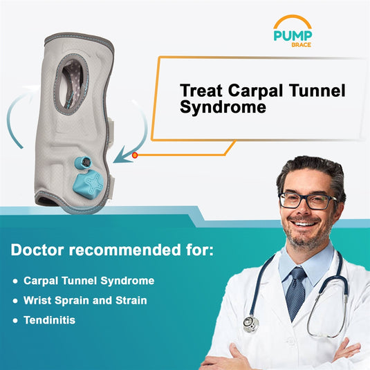 Inflatable Wrist Brace with Built-in Pump