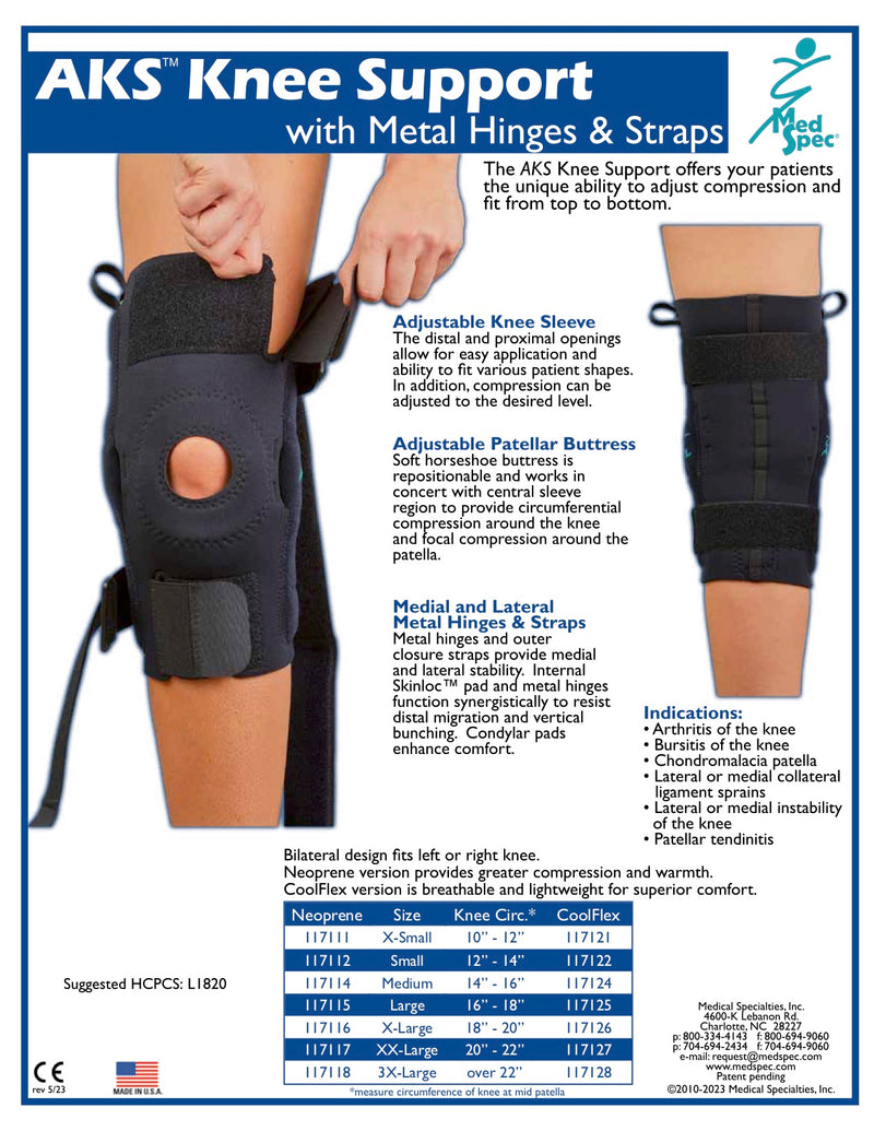 Load image into Gallery viewer, MedSpec AKS™ Knee Support with Metal Hinges & Straps