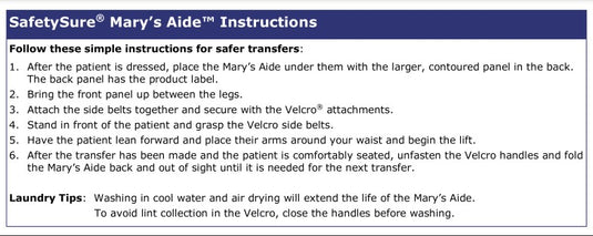 SafetySure® Mary's Aide Transfer Sling
