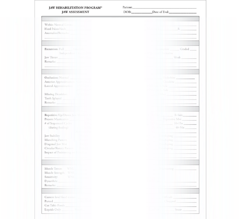Load image into Gallery viewer, Chewy Tubes 24 Assessment Forms for Jaw Rehabilitation Program