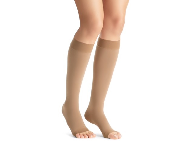 Load image into Gallery viewer, JOBST Maternity Opaque Knee High Compression Stockings, 15-20 mmHg, Open Toe