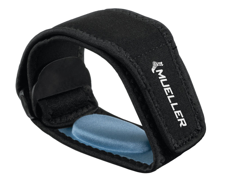 Load image into Gallery viewer, Mueller Tennis Elbow Adjustable Support Strap with Gel Pad, Black, OSFM
