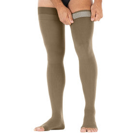 Load image into Gallery viewer, JOBST forMen Thigh High Compression Socks 30-40 mmHg - with Band - Open Toe