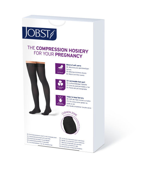 Load image into Gallery viewer, JOBST® Maternity Opaque Thigh High Compression Stockings, 15-20 mmHg, Open Toe
