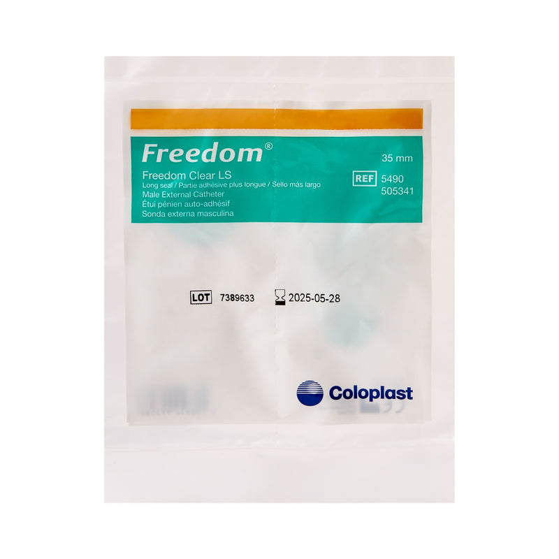 Load image into Gallery viewer, Coloplast Freedom Clear Long Seal Self-Adhering Male External Catheter, 35 mm