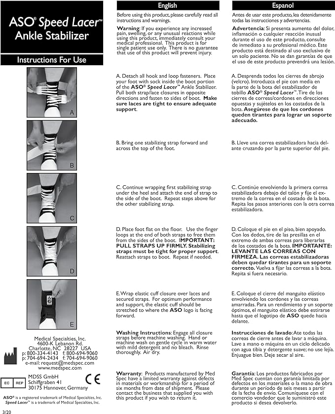 Load image into Gallery viewer, Med Spec ASO® Speed Lacer Ankle Stabilizer