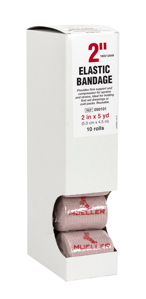 Load image into Gallery viewer, Mueller Elastic Bandages - Box of 10 - 5 yd Rolls (stretched)