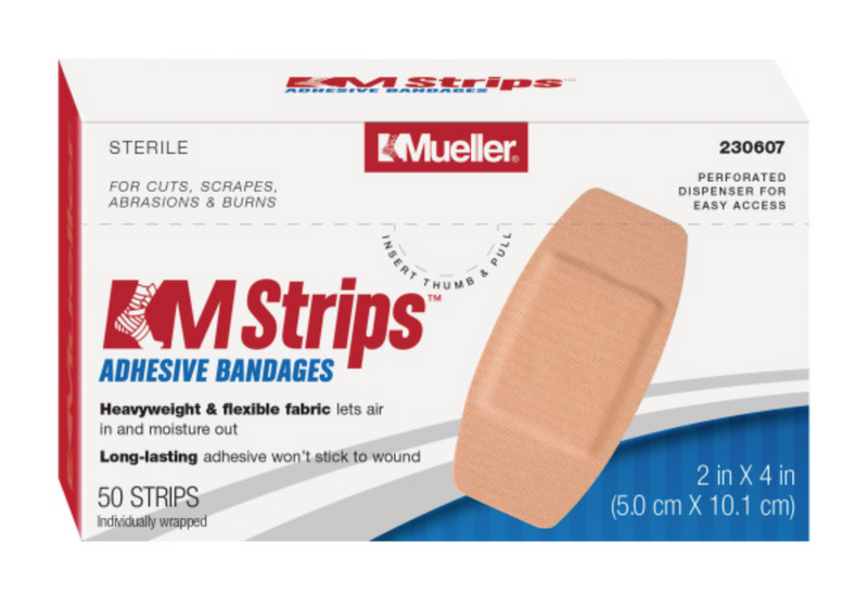 Load image into Gallery viewer, Mueller M-Strips (100/box) - Latex Free, Individually Wrapped, Flexible Fabric