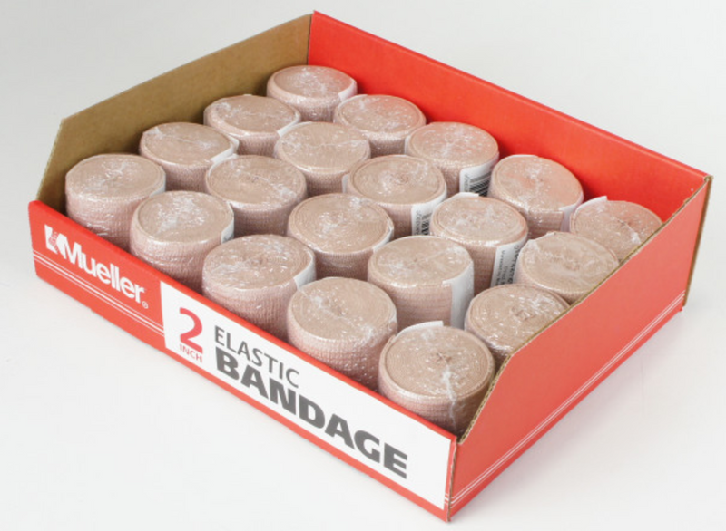 Load image into Gallery viewer, Mueller Elastic Bandages - Box of 10 - 5 yd Rolls (stretched)