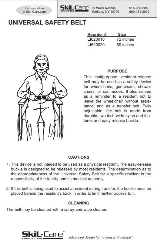 Load image into Gallery viewer, SkiL-Care Resident-Release Universal Safety Belt