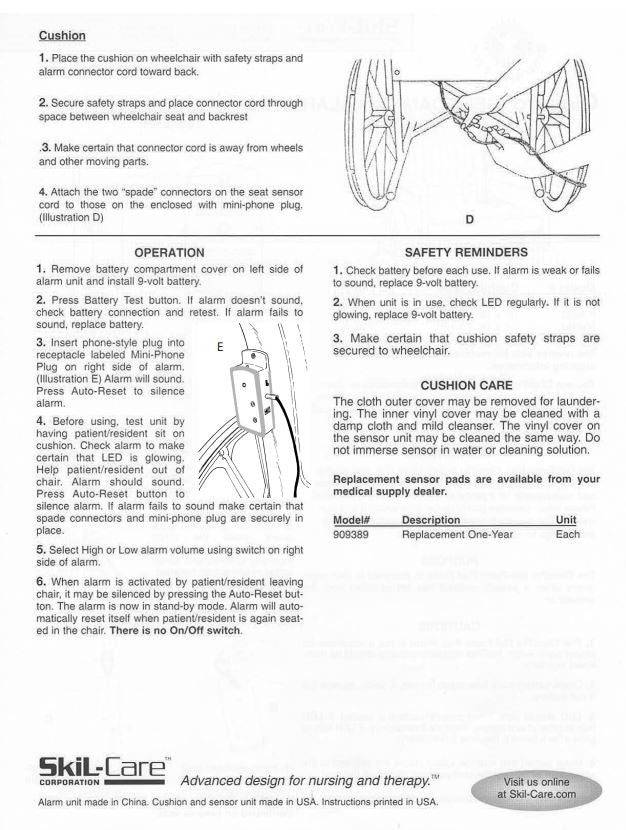 Load image into Gallery viewer, SkiL-Care Gel-Foam Cushion Alarm System