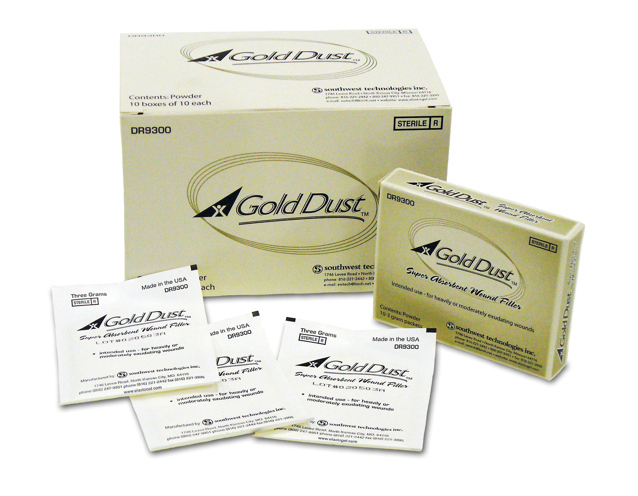 Gold Dust Super Absorbent Wound Filler 10 packets/box 3 grams/packet D