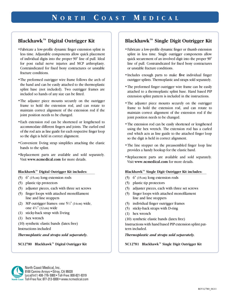 Load image into Gallery viewer, North Coast Medical Blackhawk Digital Outrigger Kit and Replacement Parts