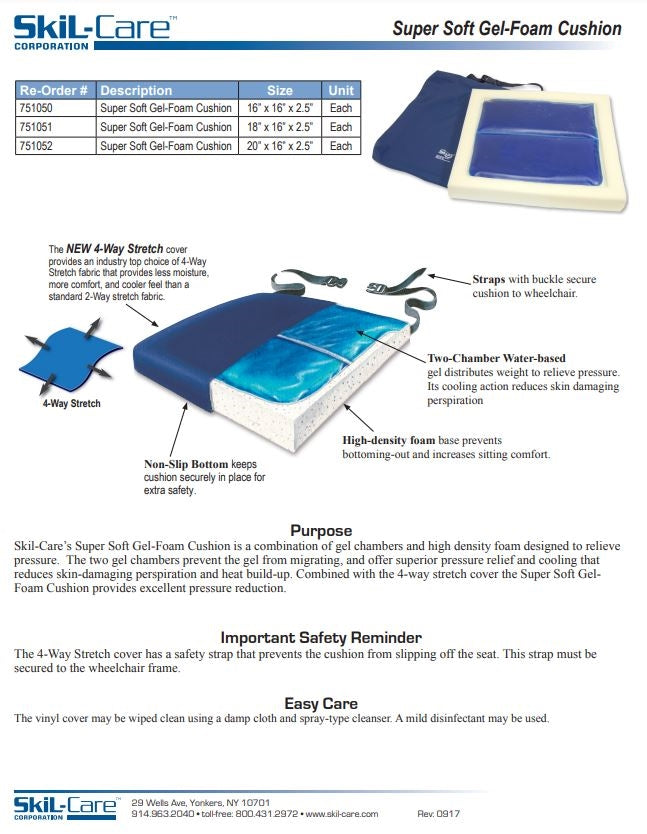 Load image into Gallery viewer, SkiL-Care Super Soft Gel-Foam Cushion w/4-Way Stretch Cover