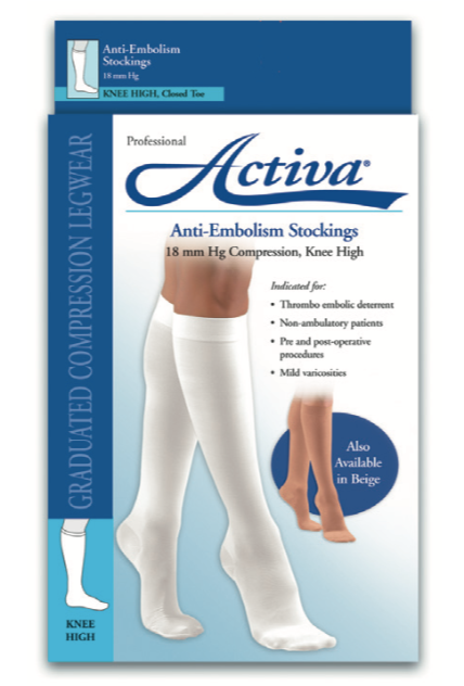 Load image into Gallery viewer, Activa Anti-Embolism 18mmHg Knee High Closed Toe