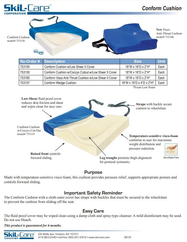 Load image into Gallery viewer, SkiL-Care Anti-Thrust Visco Foam Cushion