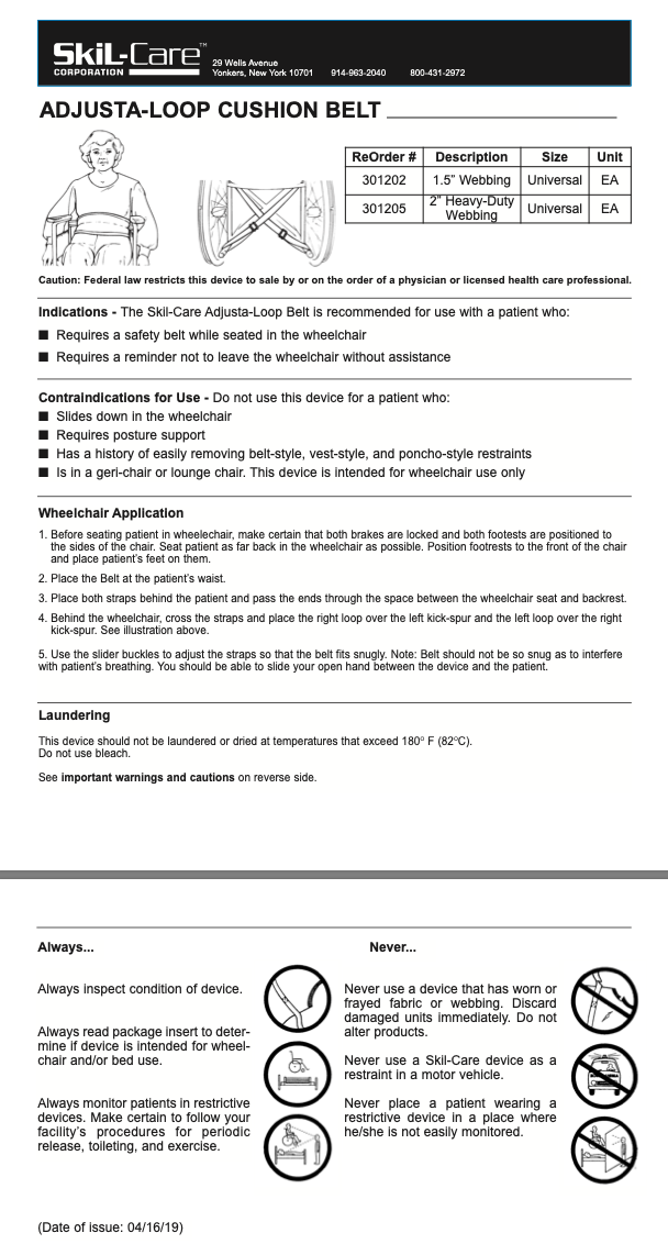 Load image into Gallery viewer, SkiL-Care Adjusta-Loop Cushion Belt 84 in - Standard or Heavy-Duty Webbing