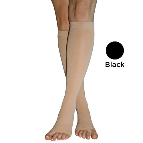 Blue Jay Complete Support, 20-30 mmHg Knee High Compression Socks with Open Toe