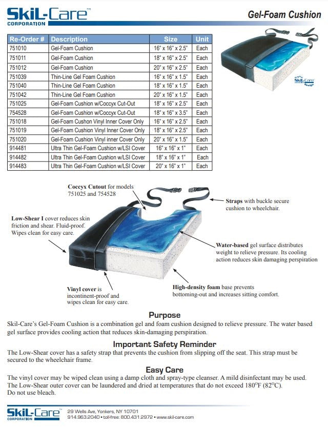 Load image into Gallery viewer, SkiL-Care Gel-Foam Classic Vinyl Cushion