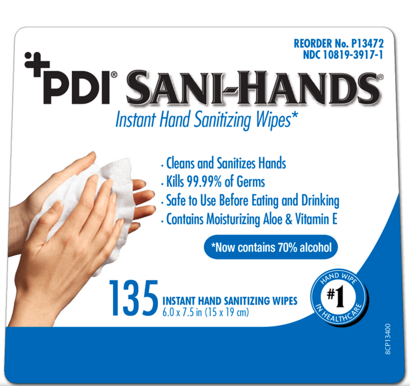 Load image into Gallery viewer, PDI Sani-Hands ALC Antimicrobial Alcohol Gel Hand Wipes 135 count