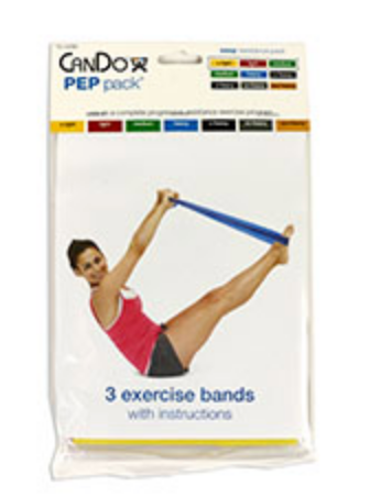 Load image into Gallery viewer, CanDo Latex 3 Piece Low Powder Resistive Exercise Pep Pack