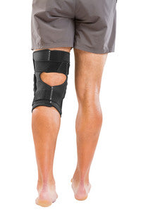 Load image into Gallery viewer, Mueller Hinged Wraparound Knee Brace, Black