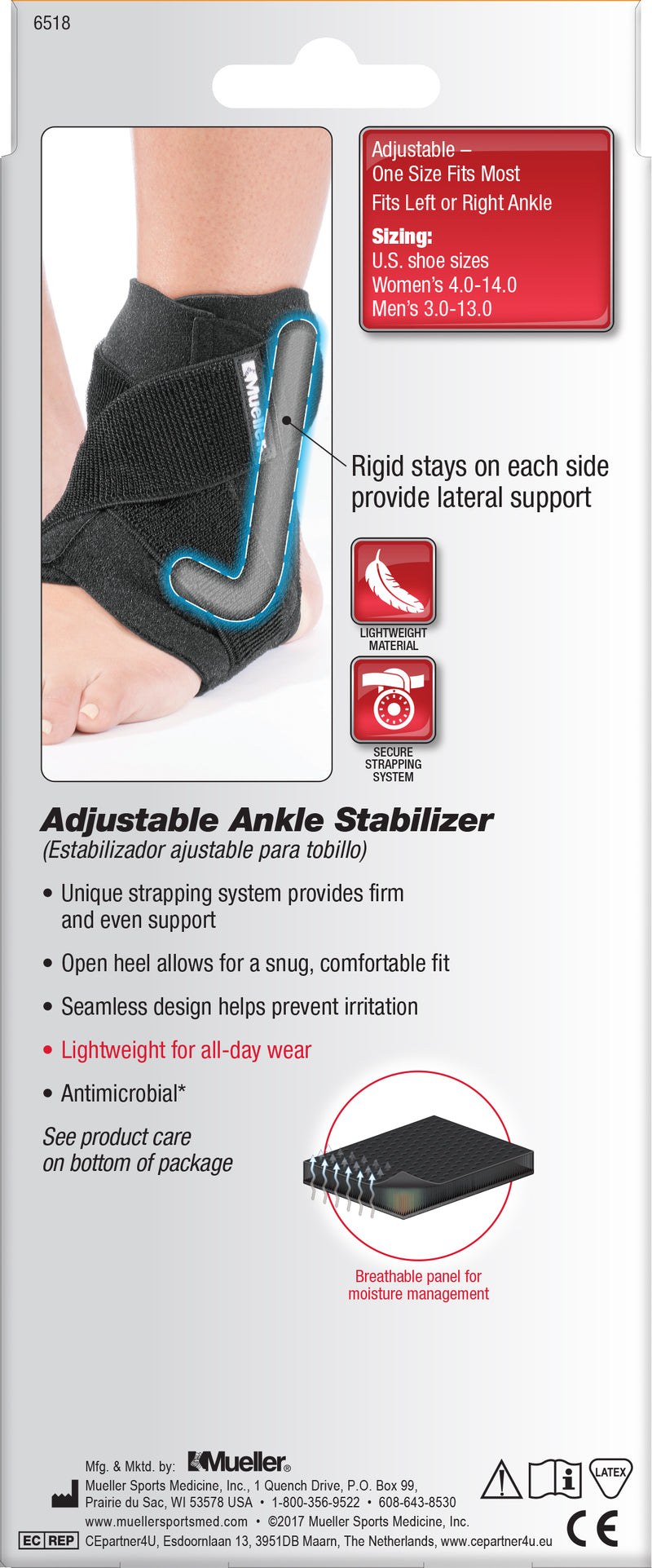 Load image into Gallery viewer, Mueller Adjustable Ankle Stabilizer Criss-cross strapping Black M4.5-14/W 6-15.5