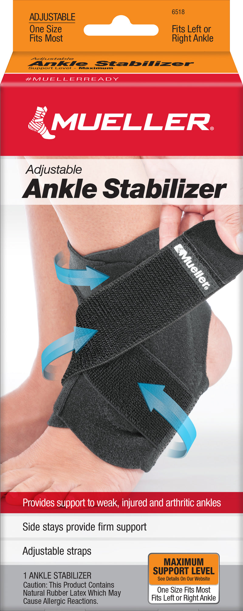 Load image into Gallery viewer, Mueller Adjustable Ankle Stabilizer Criss-cross strapping Black M4.5-14/W 6-15.5