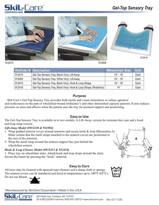 SkiL-Care Gel-Top Sensory Tray