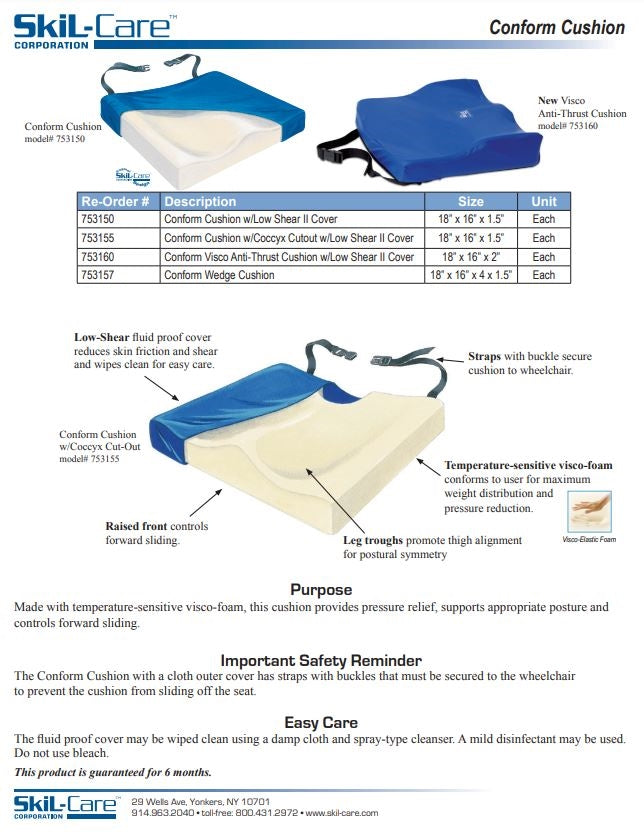 Load image into Gallery viewer, SkiL-Care Visco ConForm Cushion