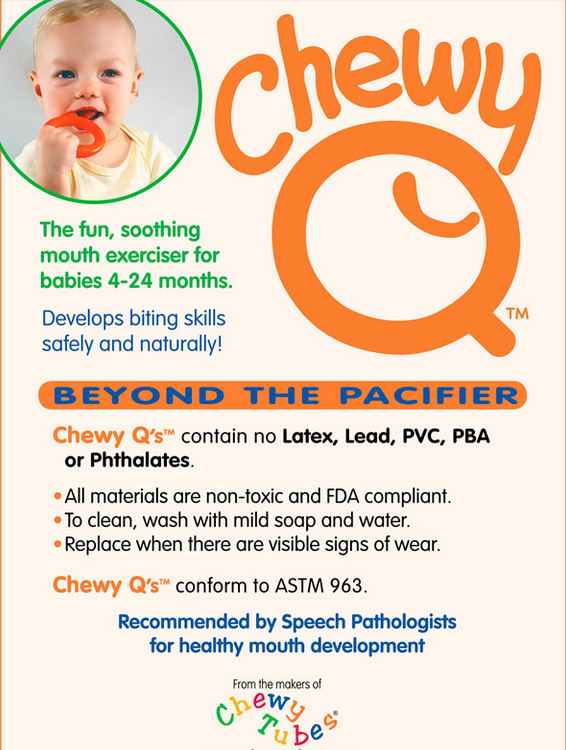 Load image into Gallery viewer, Chewy Tubes Chewy Q, Develops biting skills safely and naturally