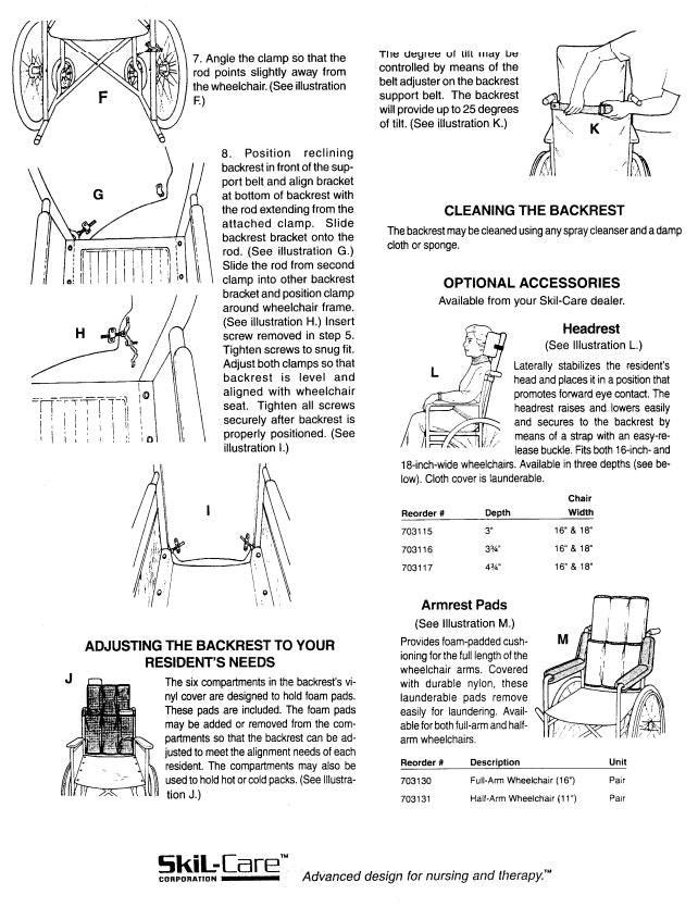 SkiL-Care Products: Reclining Wheelchair Backrests from SkiL-Care