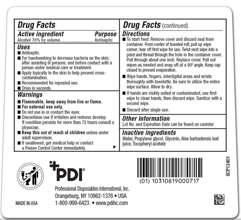 Load image into Gallery viewer, PDI Sani-Hands ALC Antimicrobial Alcohol Gel Hand Wipes 135 count