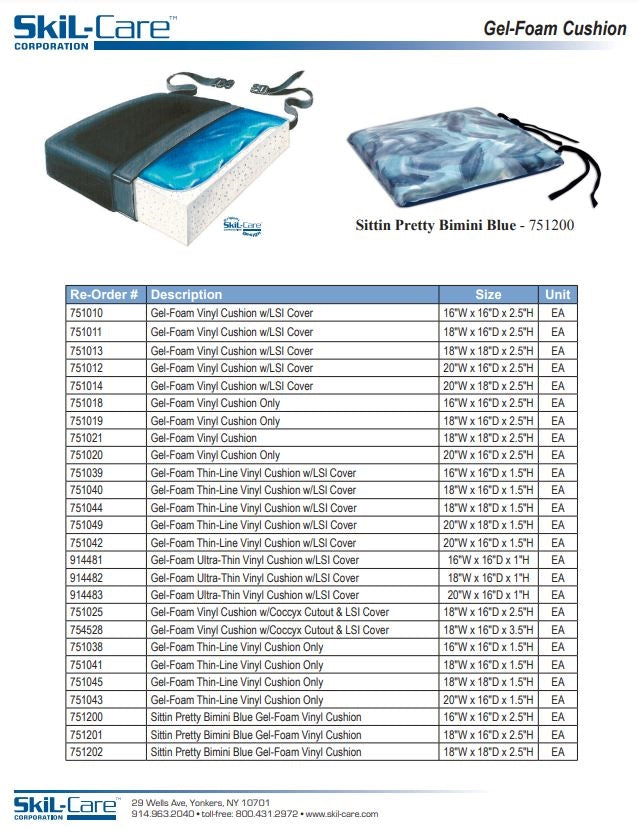 Load image into Gallery viewer, SkiL-Care Sittin' Pretty™ Bimini Blue Gel-Foam Cushion