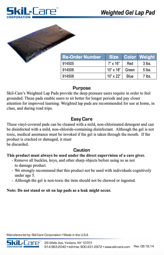 SkiL-Care Weighted Rectangular Lap Pad