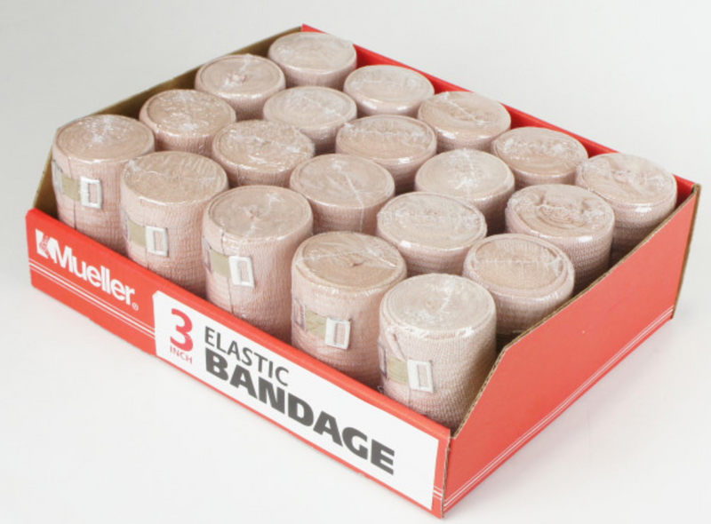 Load image into Gallery viewer, Mueller Elastic Bandages - Box of 10 - 5 yd Rolls (stretched)