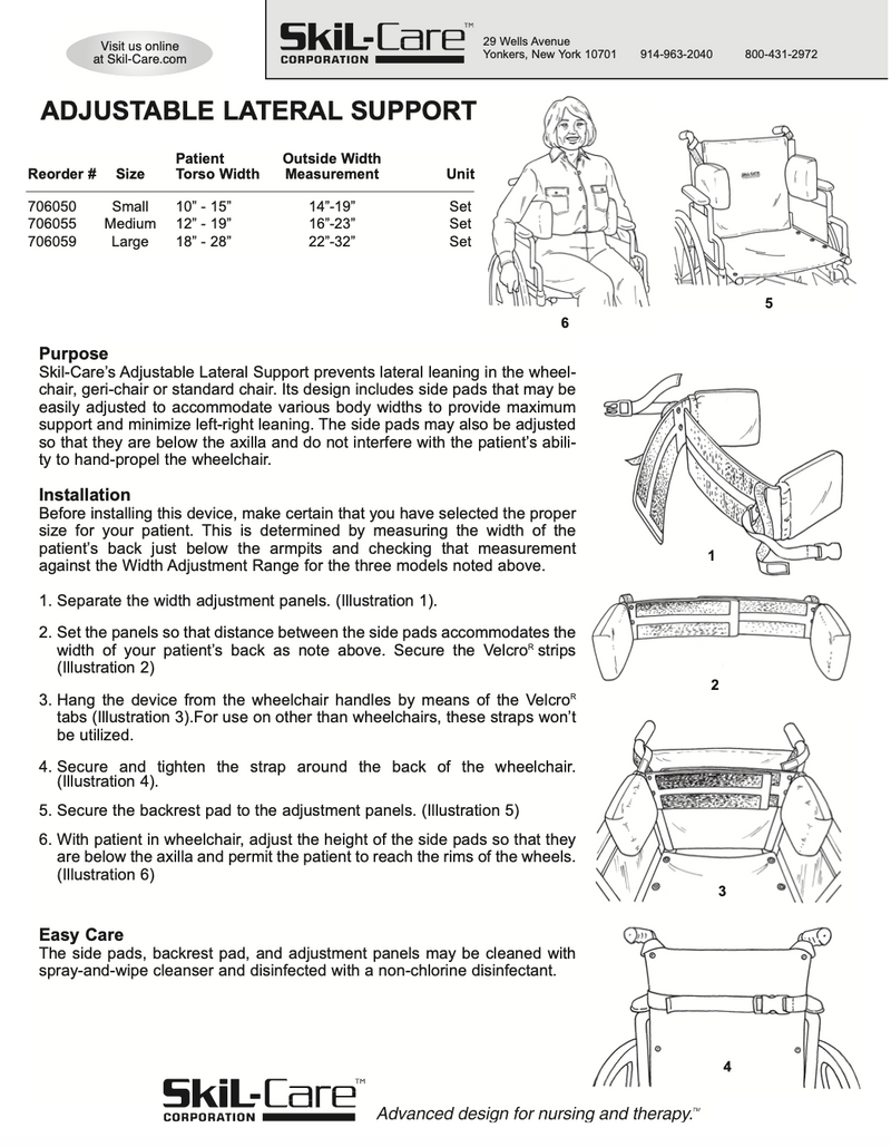 Load image into Gallery viewer, SkiL-Care Adjustable Lateral Support