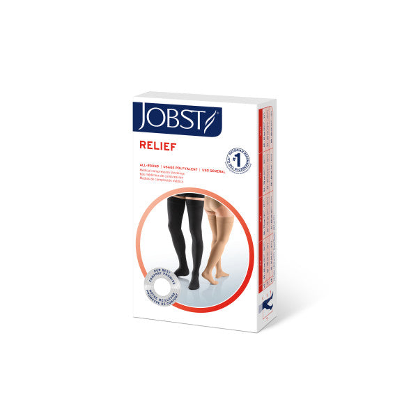 JOBST Relief Petite Silicone Compression Thigh High, 15-20 mmHg Open Toe