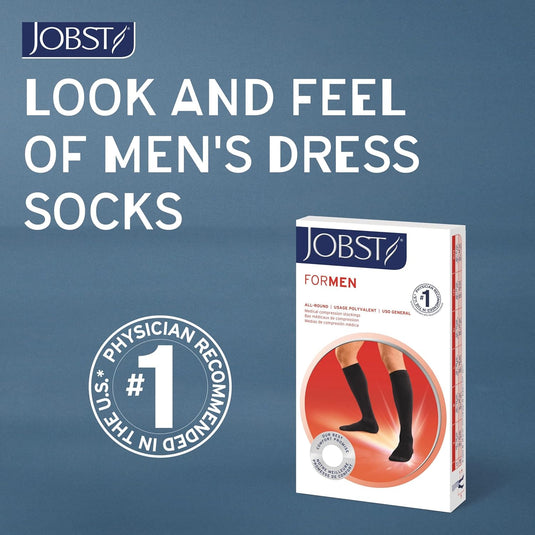 JOBST forMen Knee High Compression Socks 30-40 mmHg - SoftFit Band - Closed Toe