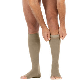 JOBST forMen Compression Socks 20-30 mmHg Knee High, with SoftFit Band, Open Toe